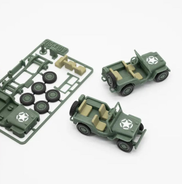 Miniatur-Jeep-Modellbausatz – Militär-Sammlerstück – Premium-Qualität