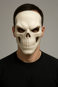Weiße Ghost Rider Totenkopfmaske – Cooles und bedrohliches Design – Premiumqualität