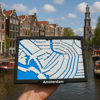 3D Printed Miniature of Amsterdam – Detailed City Map &amp; Canal Belt - Premium Quality