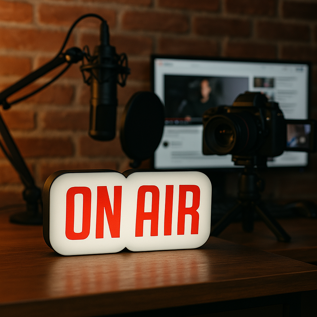 Illuminated "ON AIR" sign - Ideal for studio, podcast or home use - Premium Quality