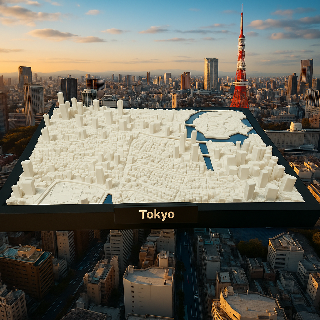 3D Printed Miniature of Tokyo – Detailed City Map and Skyline - Premium Quality