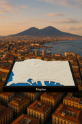 3D Printed Miniature of Naples – Detailed City Map and Coastline - Premium Quality