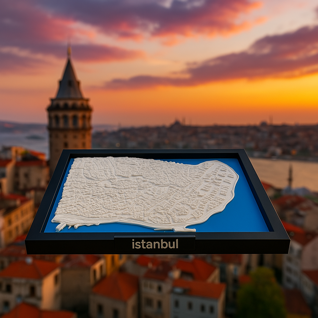 3D Printed Miniature of Istanbul – Detailed City Map and Bosphorus - Premium Quality