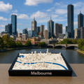 3D Printed Miniature of Melbourne – Detailed City Map and Skyline - Premium Quality