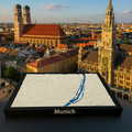 3D Printed Miniature of Munich – Detailed City Map and Riverscape - Premium Quality