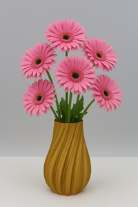 Stilvolle 3D-gedruckte Vase mit modernem, gedrehtem Design – Premium-Qualität