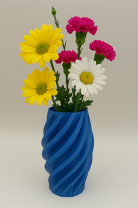 Stilvolle 3D-gedruckte Vase mit modernem, gedrehtem Design – Premium-Qualität
