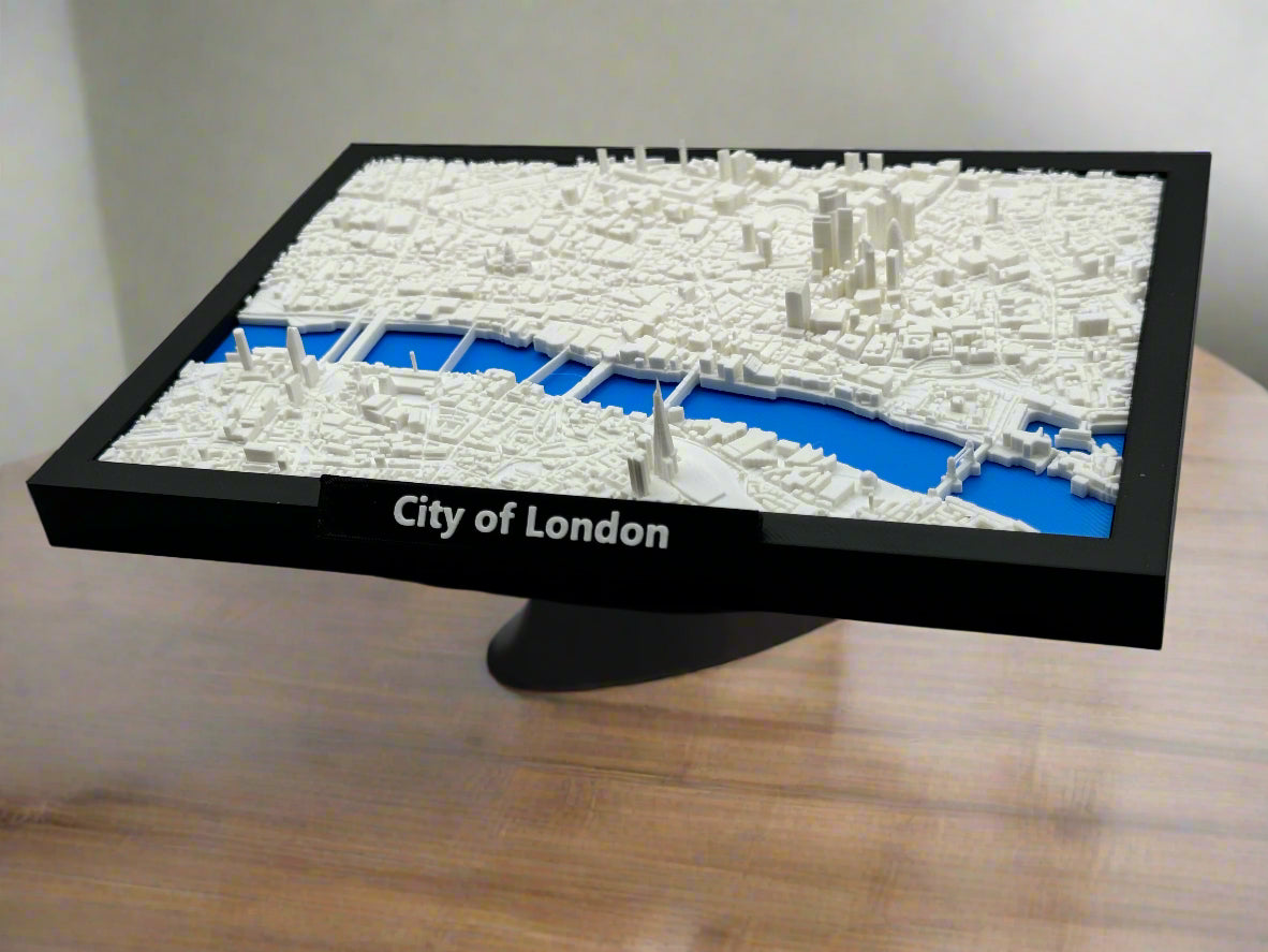 3D Geprinte Miniatuur City of London – Gedetailleerde Stadskaart en Skyline - Premium Quality