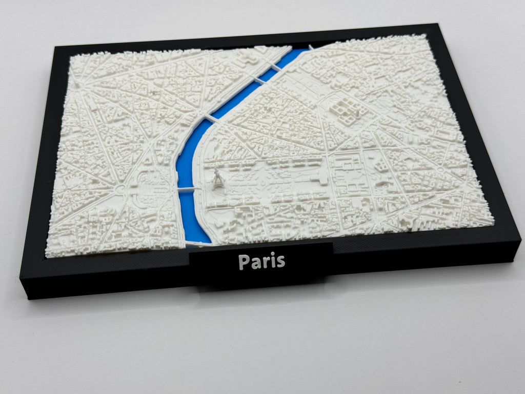 3D-gedruckte Miniatur von Paris – Detaillierter Stadtplan und historische Architektur – Premiumqualität