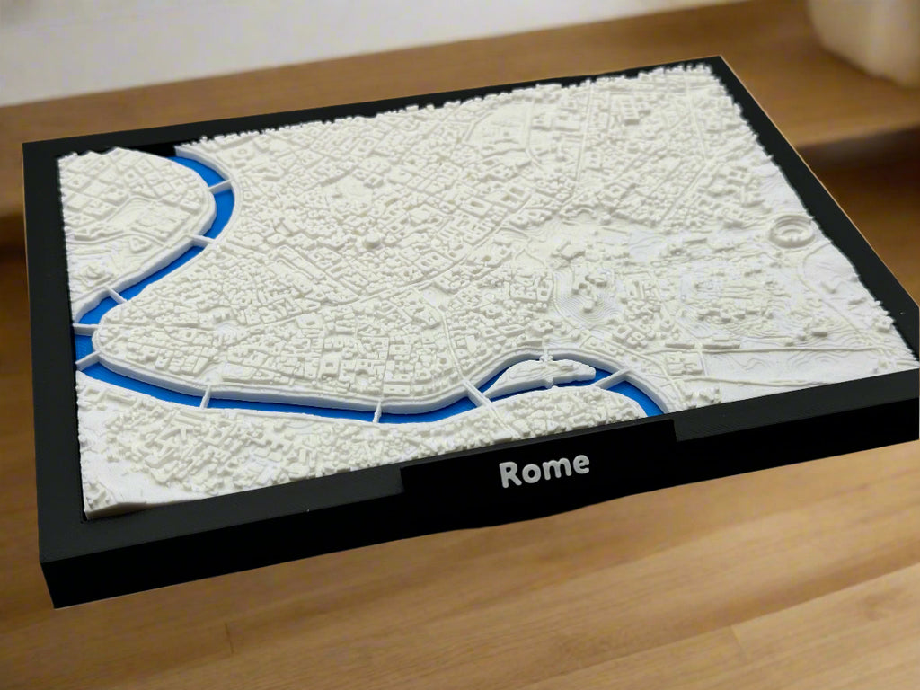 3D Printed Miniature of Rome – Detailed City Map and Historical Architecture - Premium Quality