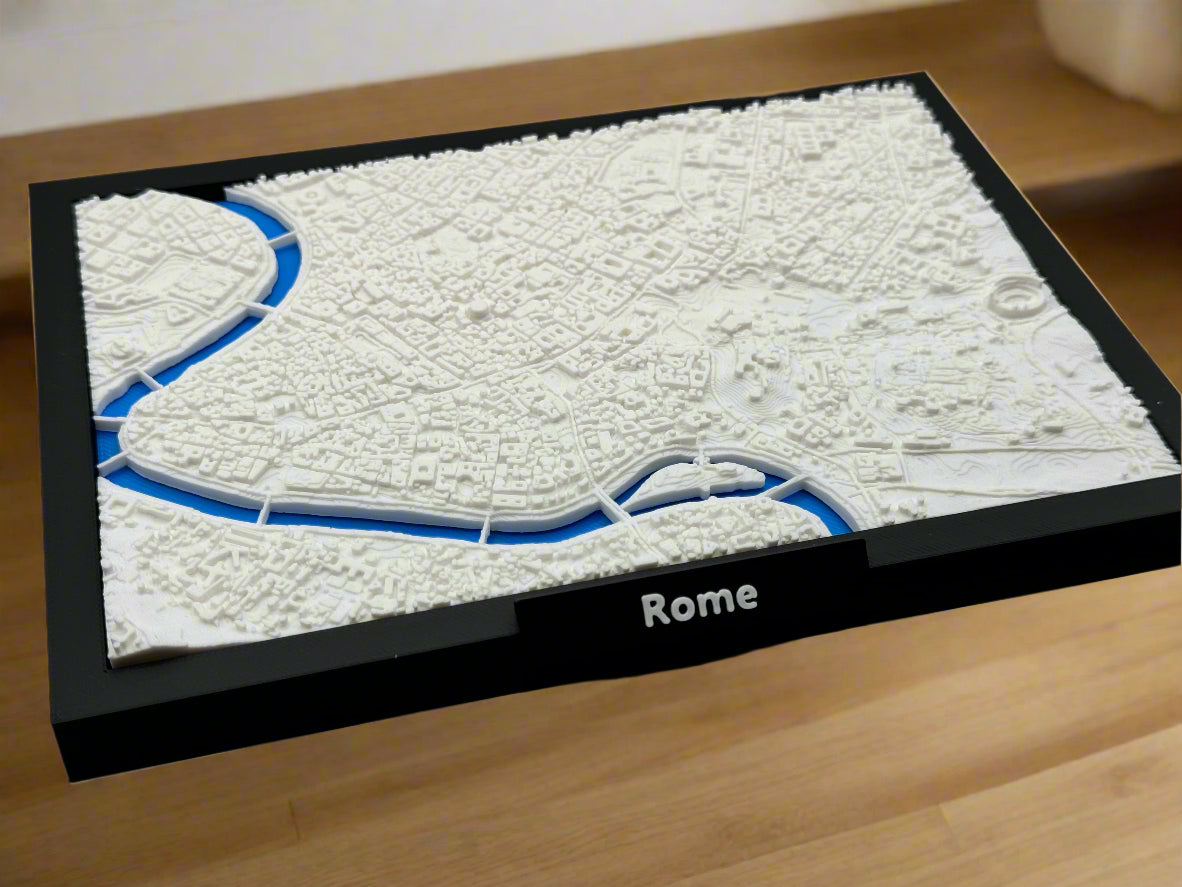 3D Printed Miniature of Rome – Detailed City Map and Historical Architecture - Premium Quality