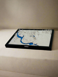 3D-gedruckte Miniatur von Dubai – Detaillierter Stadtplan und Skyline – Premiumqualität