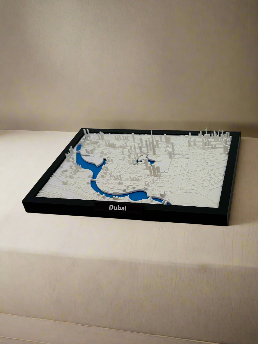 3D Printed Miniature of Dubai – Detailed City Map and Skyline - Premium Quality