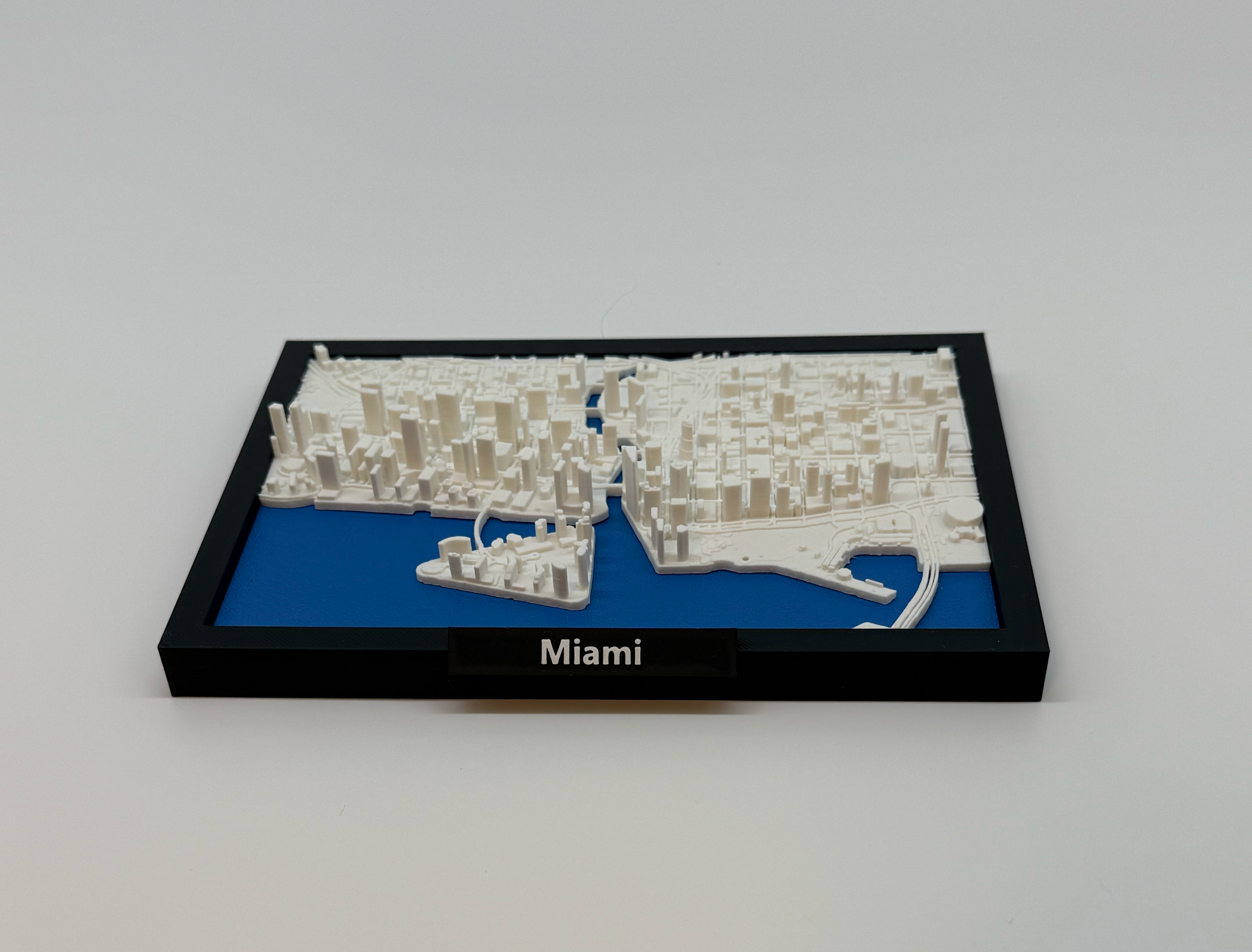 3D Printed Miniature of Miami – Detailed City Map and Skyline - Premium Quality