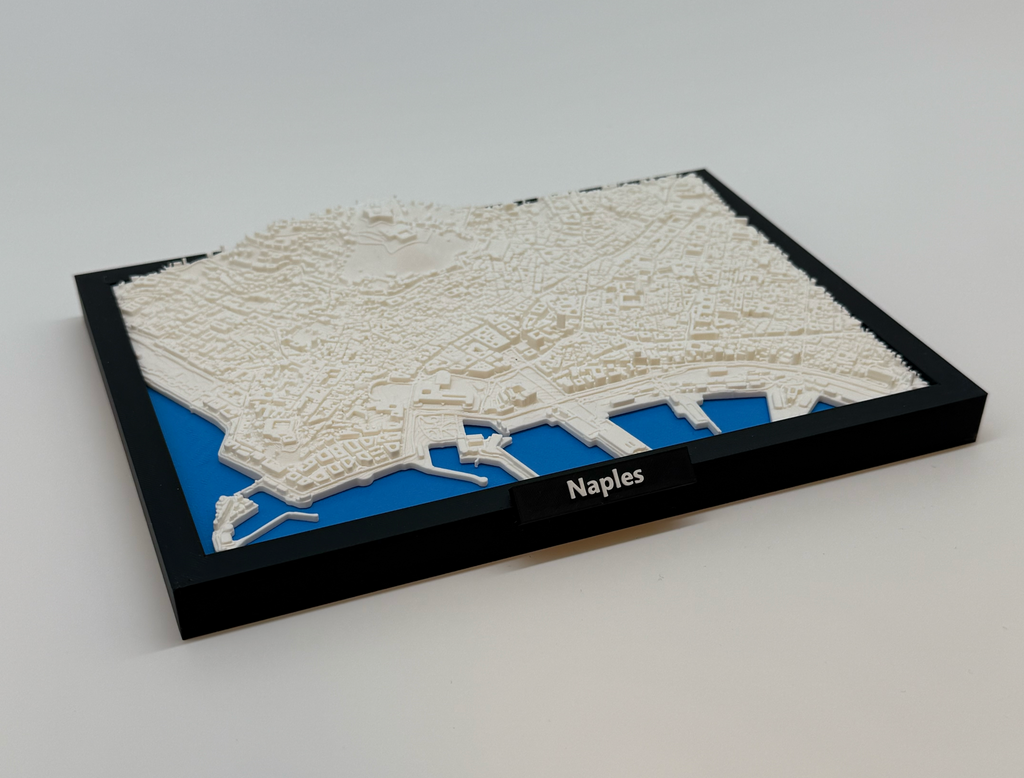3D Printed Miniature of Naples – Detailed City Map and Coastline - Premium Quality