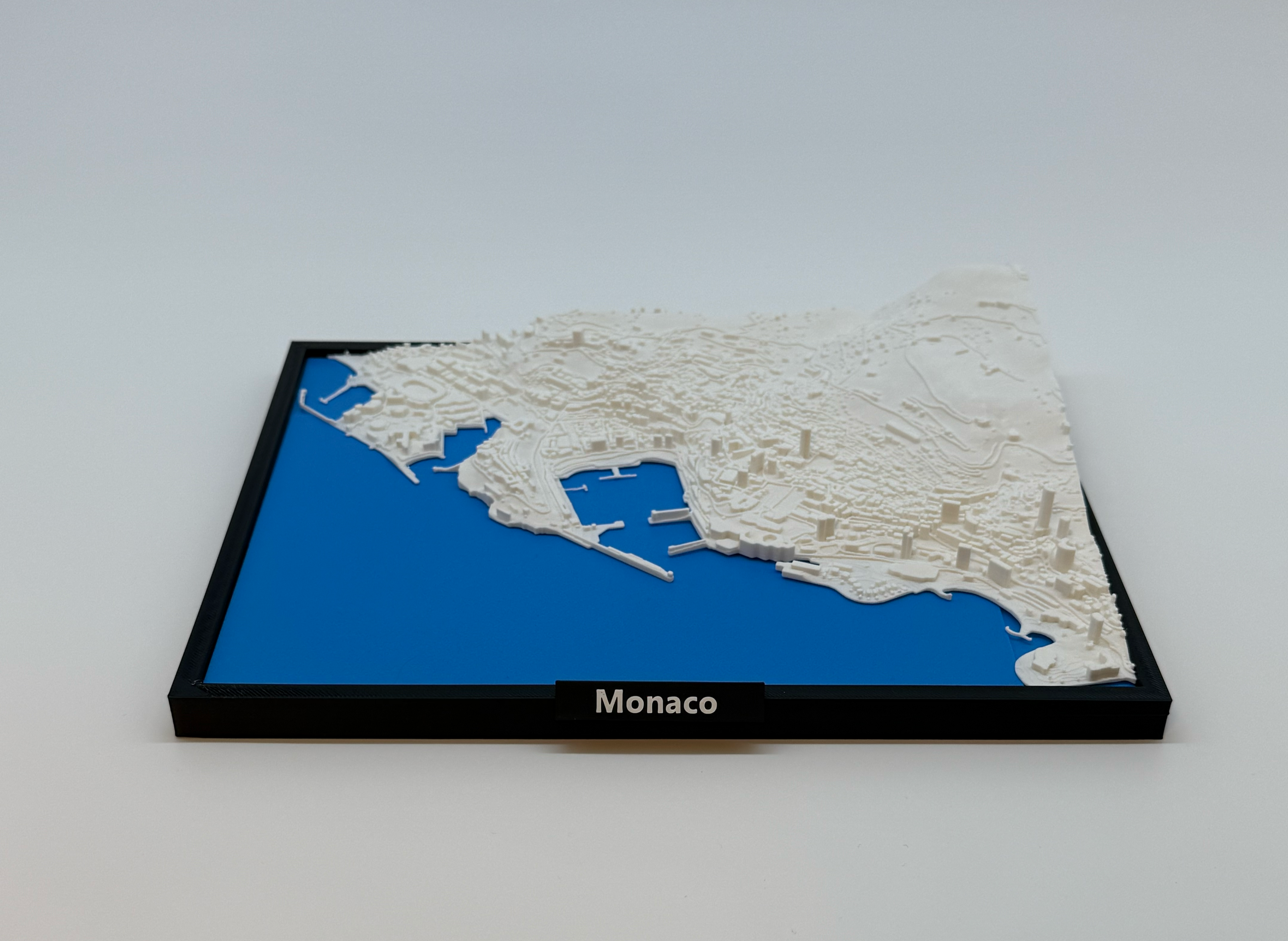 3D Printed Miniature of Monaco – Detailed City Map and Port Area - Premium Quality