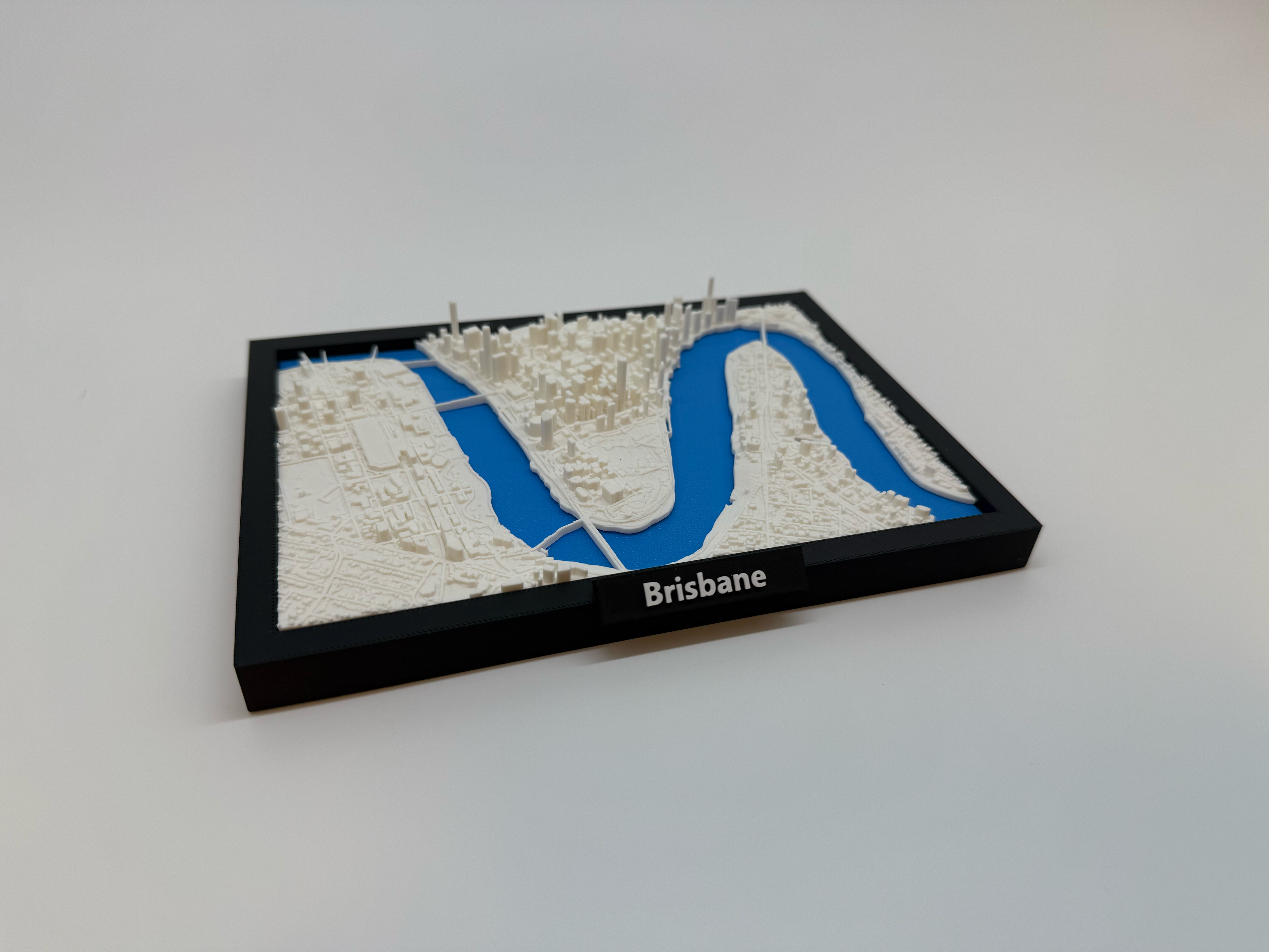 3D Printed Miniature of Brisbane – Detailed City Map and Riverscape - Premium Quality