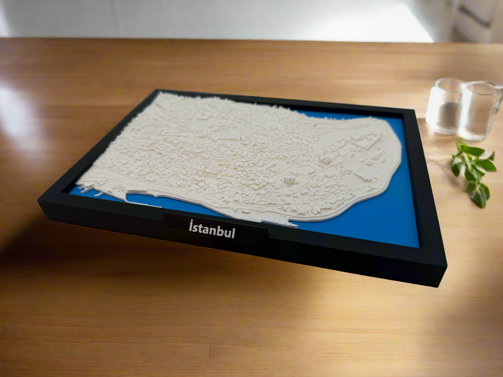 3D Printed Miniature of Istanbul – Detailed City Map and Bosphorus - Premium Quality