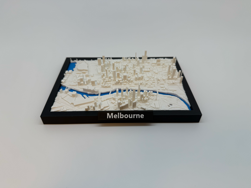 3D Printed Miniature of Melbourne – Detailed City Map and Skyline - Premium Quality