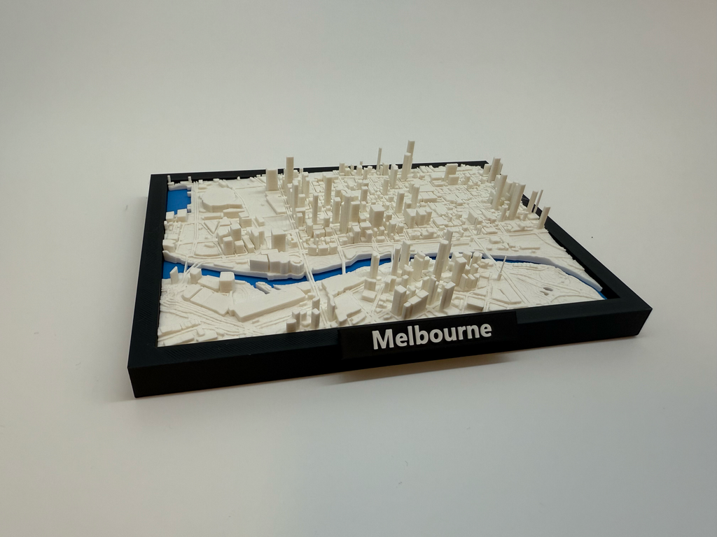 3D Printed Miniature of Melbourne – Detailed City Map and Skyline - Premium Quality