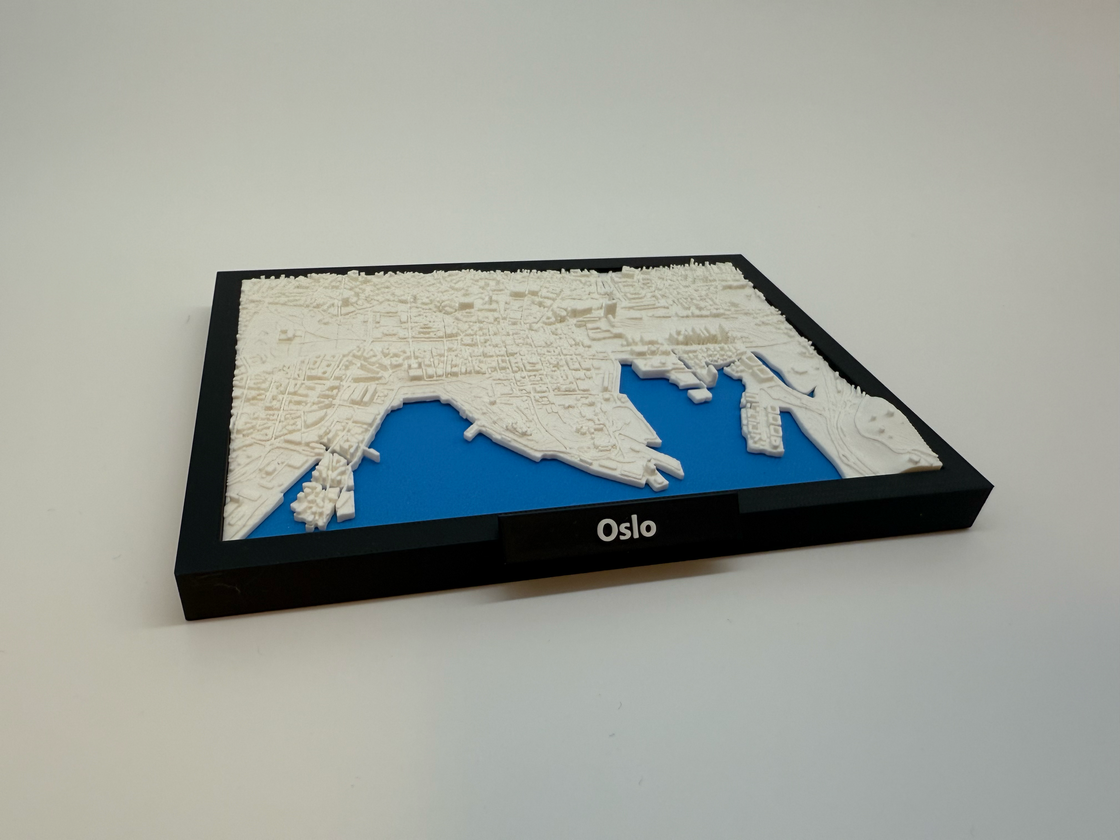 3D Printed Miniature of Oslo – Detailed City Map and Fjords - Premium Quality