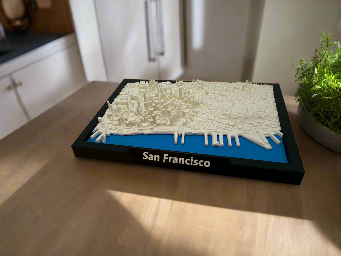 3D Printed Miniature of San Francisco – Detailed City Map and Skyline - Premium Quality