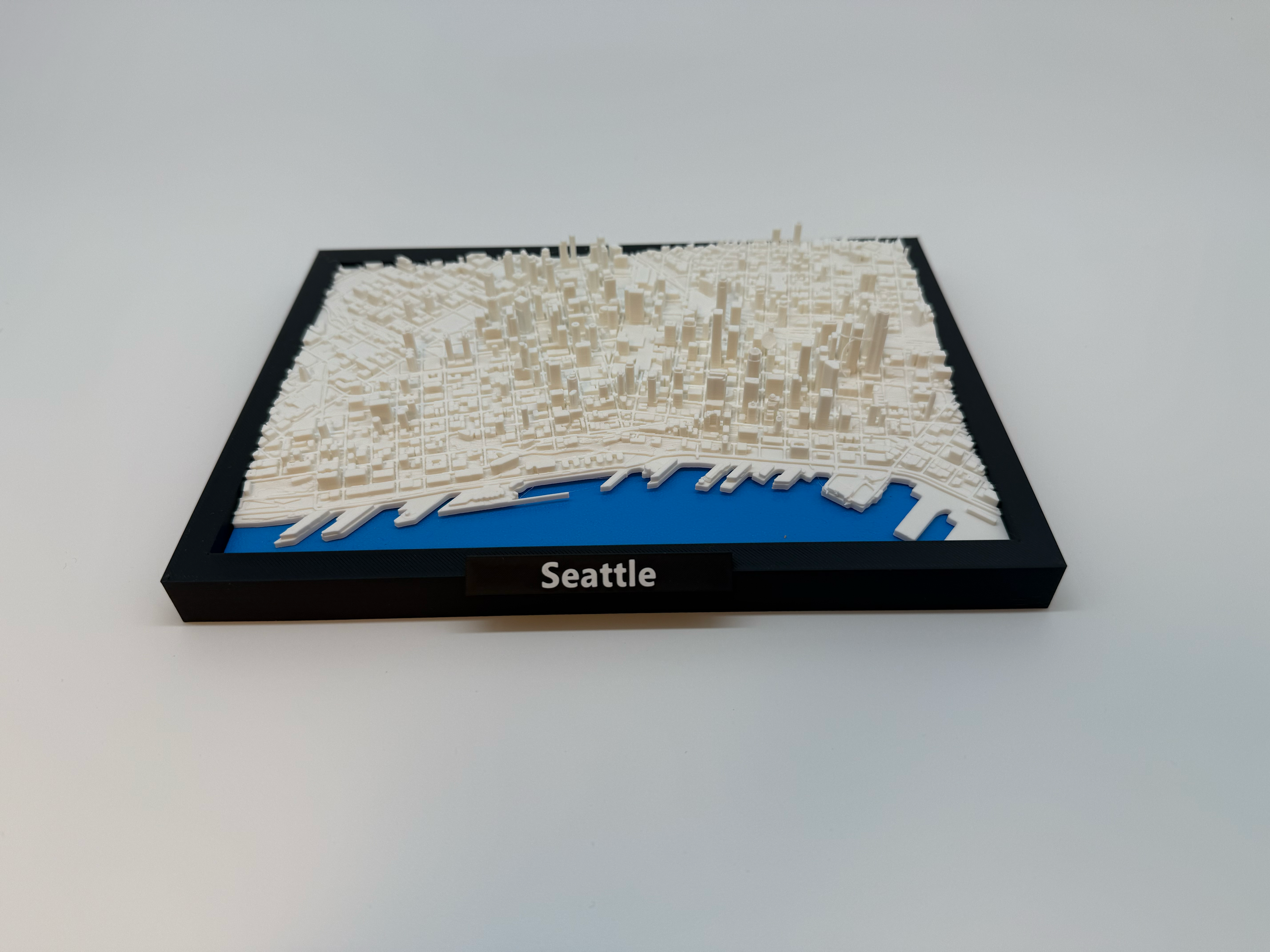 3D Printed Miniature of Seattle – Detailed City Map and Skyline - Premium Quality