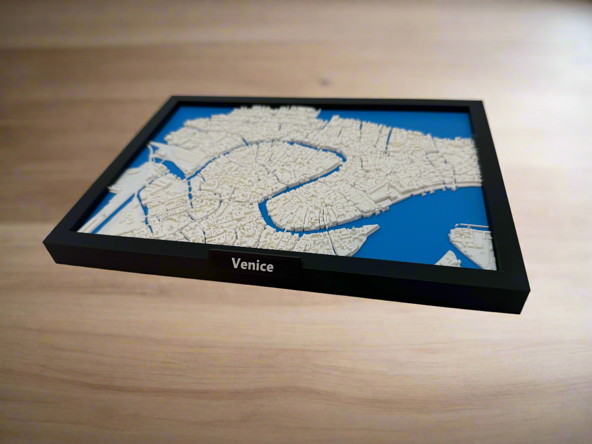 3D Printed Miniature of Venice – Detailed City Map and Canals - Premium Quality