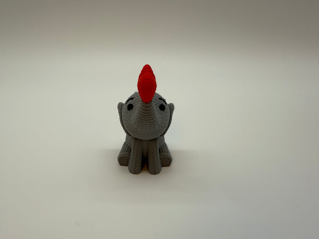 3D-gedruckter Häkelelefant mit Herz – Einzigartig und liebevoll – Premiumqualität