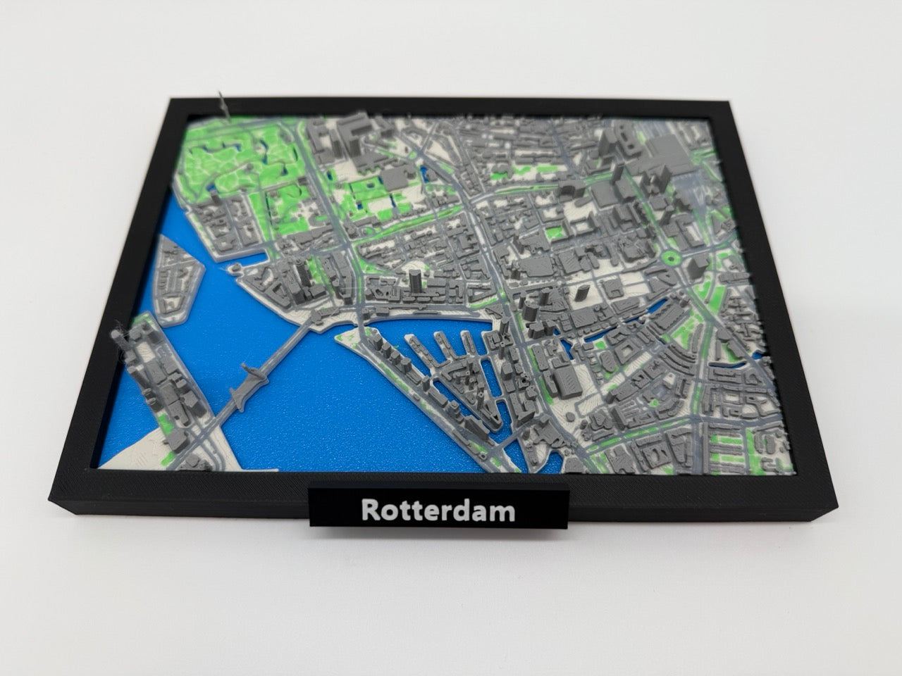 Detaillierter 3D-Stadtplan von Rotterdam – Einzigartige Miniatur der Stadt – Vollfarbig – Premium-Qualität