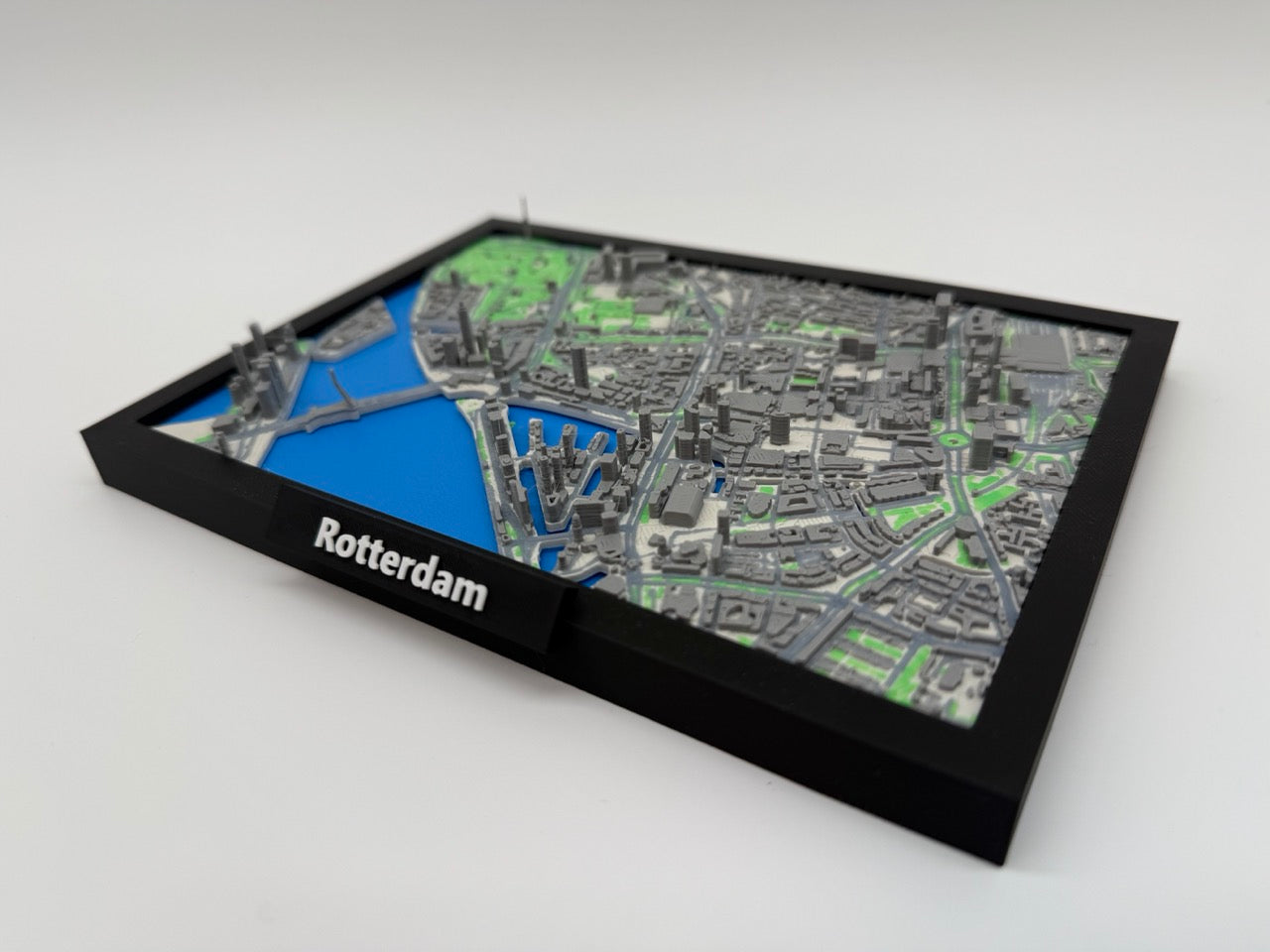 Detaillierter 3D-Stadtplan von Rotterdam – Einzigartige Miniatur der Stadt – Vollfarbig – Premium-Qualität