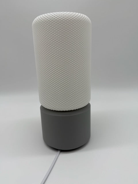 Moderne Tafellamp 'Dots' met Cilindervormige Witte Kap en Grijze Voet – Stijlvolle Sfeerverlichting