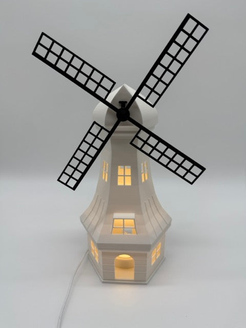Decorative table lamp 'Mill' in the shape of a windmill - unique mood lamp with warm light