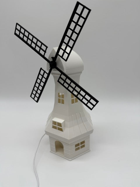 Decorative table lamp 'Mill' in the shape of a windmill - unique mood lamp with warm light