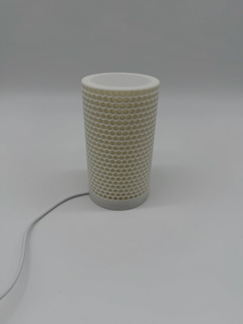 Tafellamp 'Honey' met Honingraatpatroon en Cilindervormige Kap – Warme Sfeerverlichting