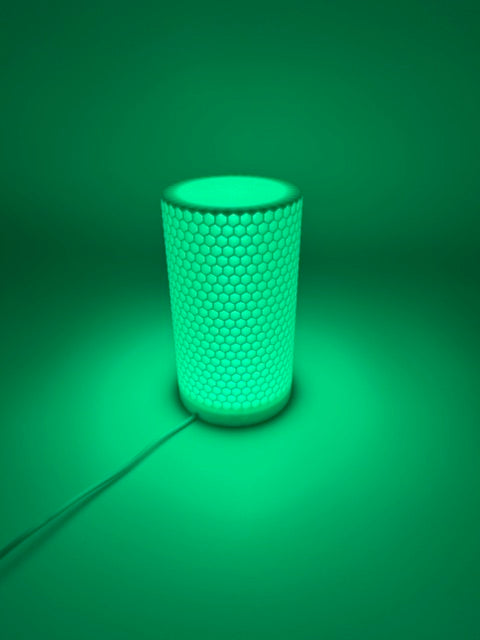 Tafellamp 'Honey' met Honingraatpatroon en Cilindervormige Kap – Warme Sfeerverlichting