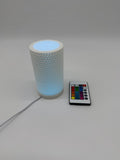 'Honey' Table Lamp with Honeycomb Pattern and Cylindrical Shade - Warm Ambient Lighting