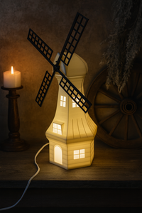Decorative table lamp 'Mill' in the shape of a windmill - unique mood lamp with warm light