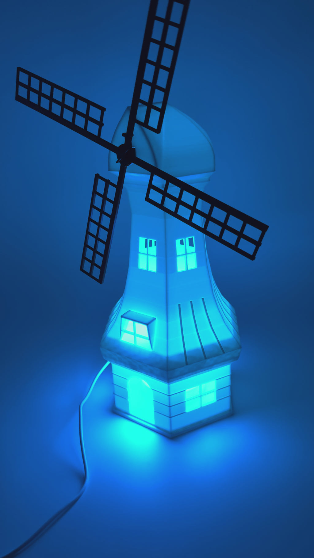 Decorative table lamp 'Mill' in the shape of a windmill - unique mood lamp with warm light
