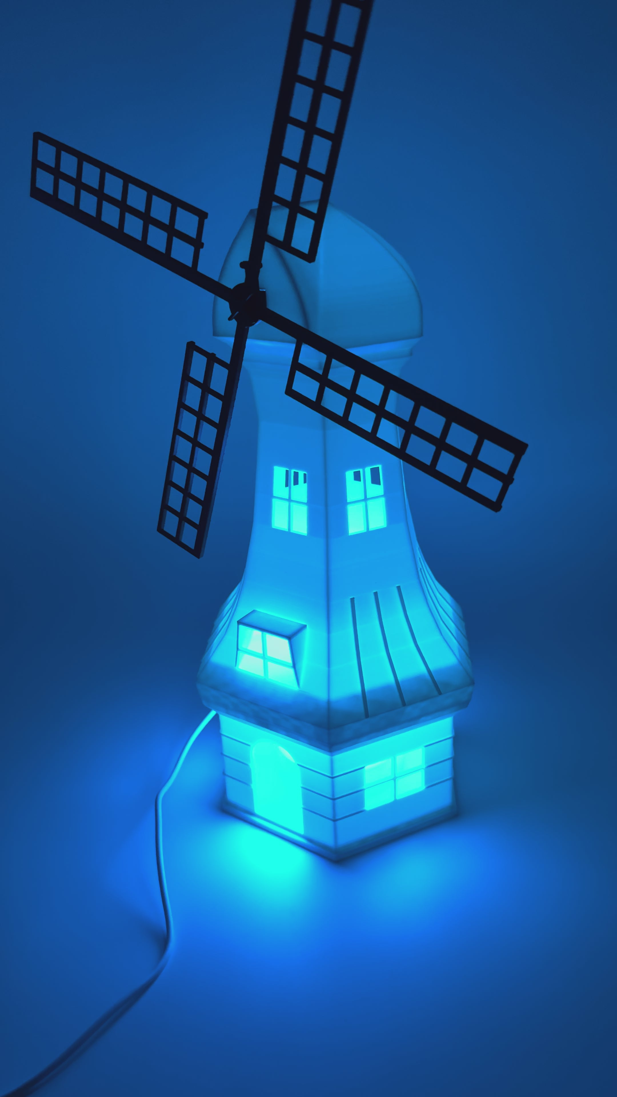 Decorative table lamp 'Mill' in the shape of a windmill - unique mood lamp with warm light