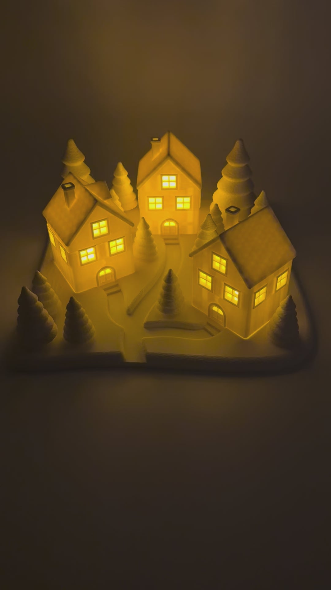 Sfeervol Kerst Dorpje met LED Verlichting – Witte Kerstdecoratie voor een Warm Winterhuis